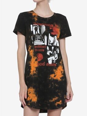 Hot Topic Halloween Michael Myers One Good Scare Tie-Dye T-Shirt Dress size XS